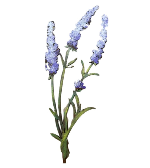 Hand-Painted Lavender Stake | Sturdy, Lifelike Wildflower Metal Sculpture