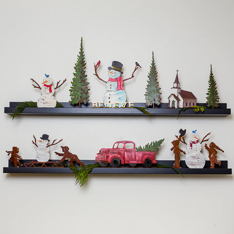 Snowman with Kids and Sleigh