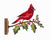 Cardinal on Holly Branch - Painted