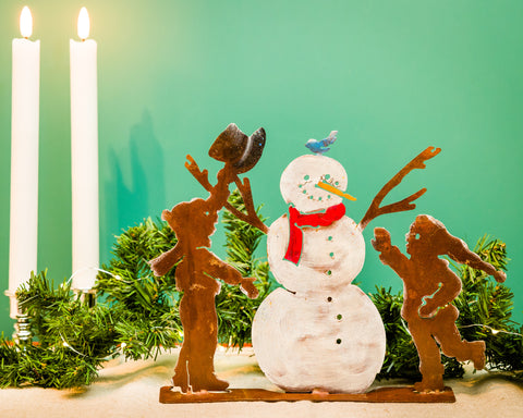 Snowman and Kids Pop-Up