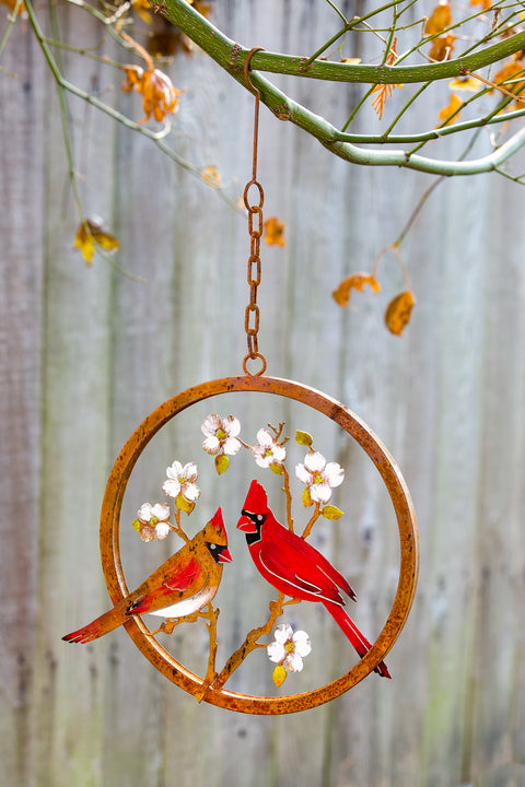 Cardinals on Dogwood Ring - Painted