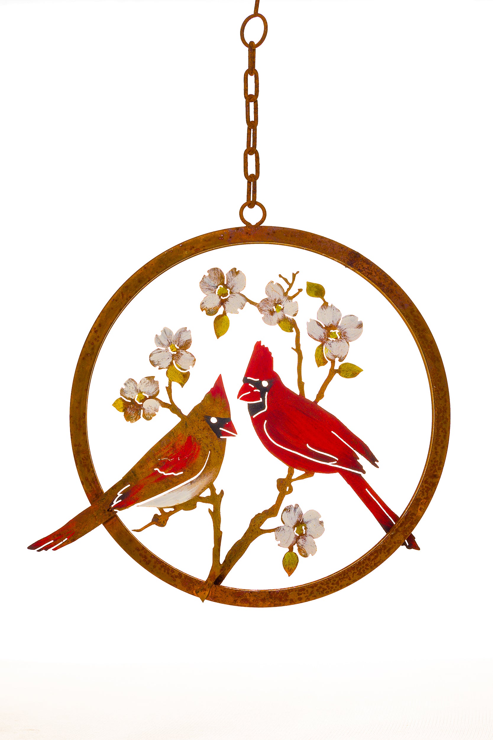 Cardinals on Dogwood Ring - Painted