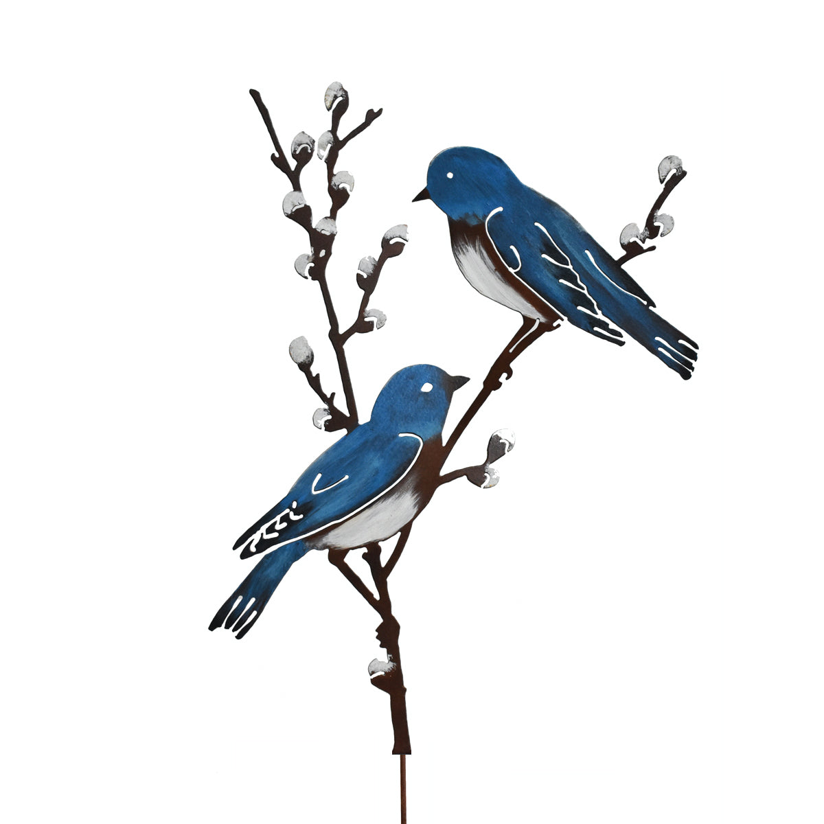 Bluebirds on Willow Branch Pick - Painted